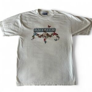 Vintage Endless Designs Americana Patriotic USA Red, White, and Blue Graphic Tee